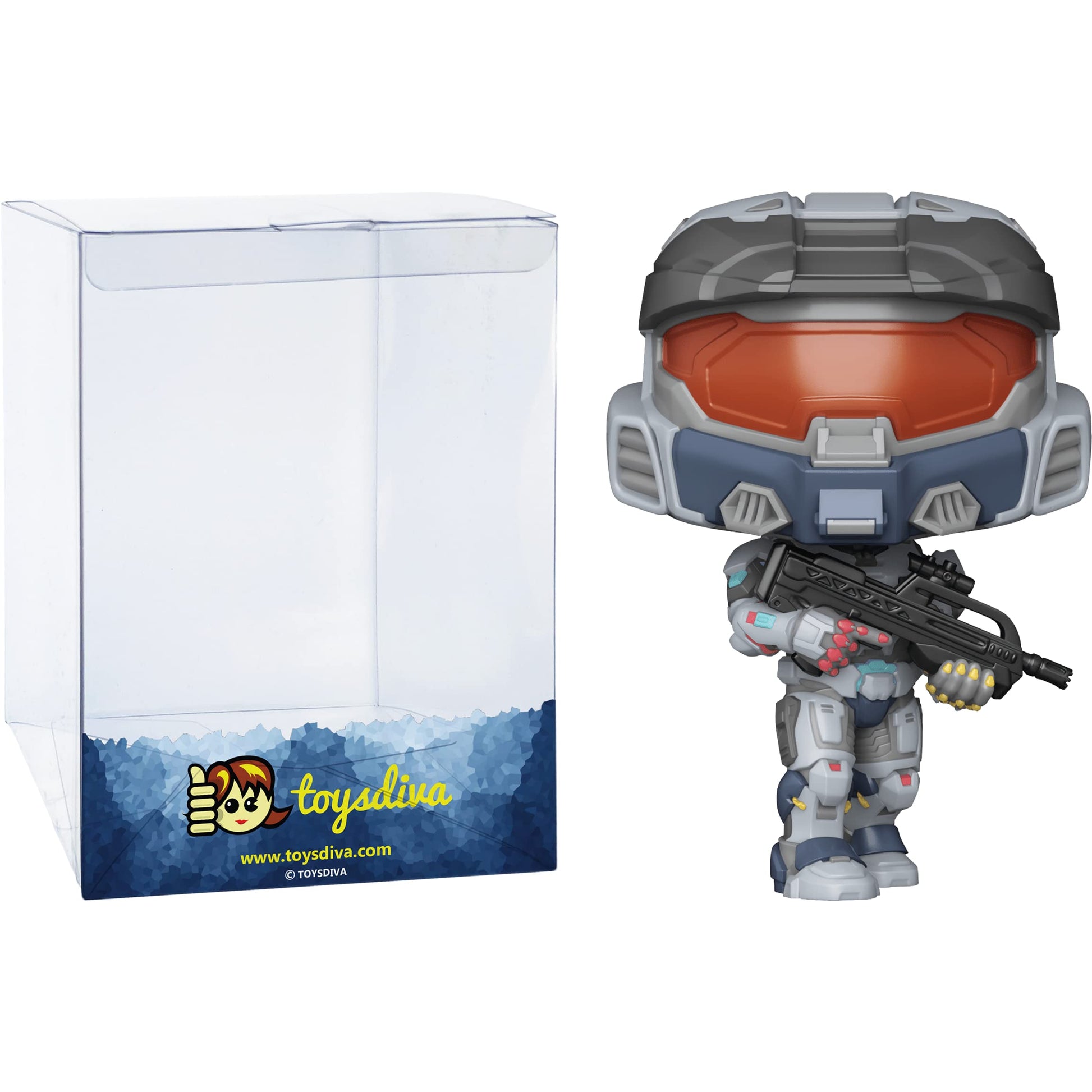 Funko Spartan Mark VII w/ BR75 Battle R i f l e (Specialty Series): P o p ! Games Vinyl Figurine Bundle with 1 Compatible 'ToysDiva' Graphic Protector