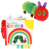 Eric Carle My First Colors Soft Book & 6" Plush Caterpillar Set - Sensory Toy with Crinkle and Teether - Ring for Car Seat and Stroller