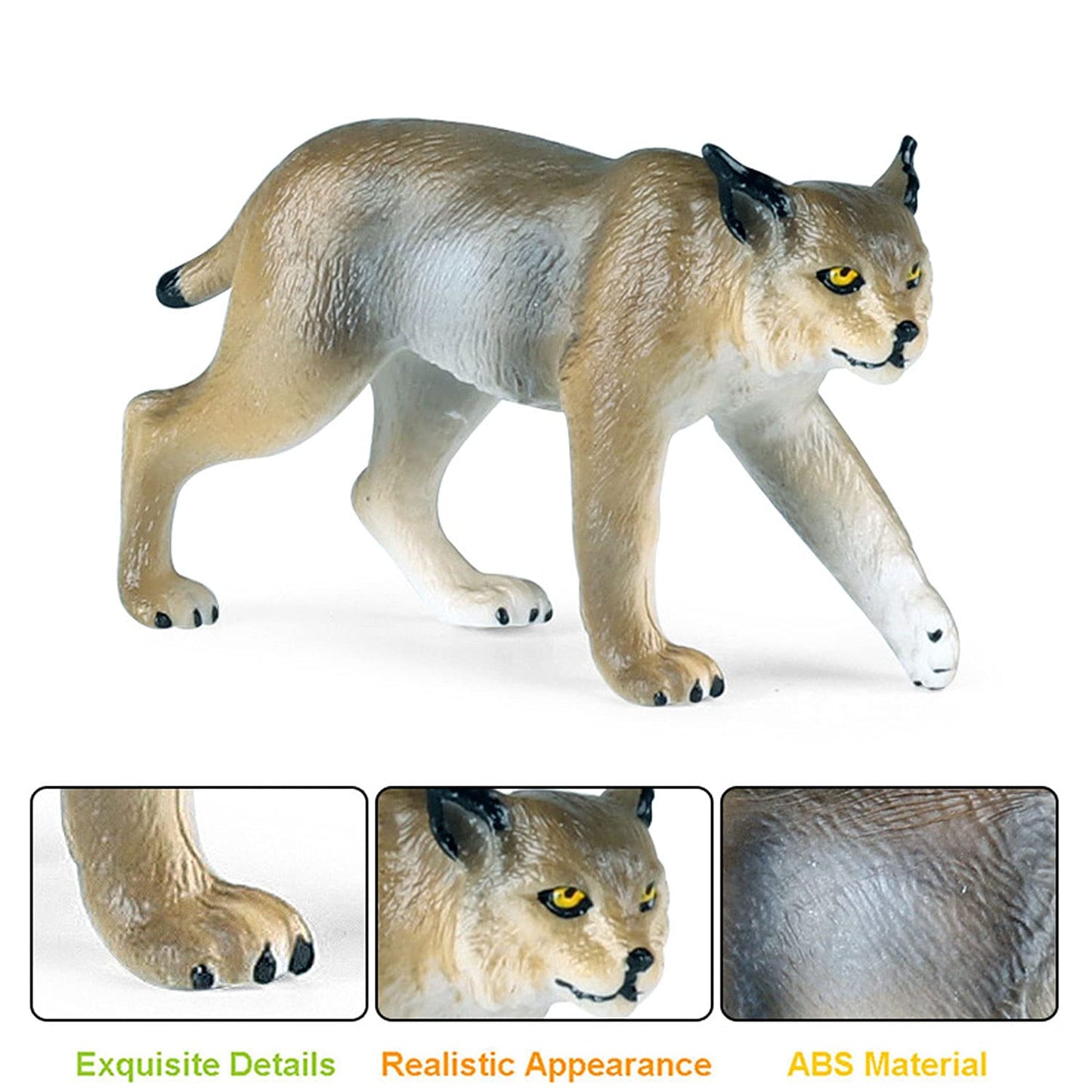 JOKFEICE Animal Figures Plastic Caracal Animals Action Model Science Project, Learning Educational Toys, Birthday Gift, Cake Topper, for Kids