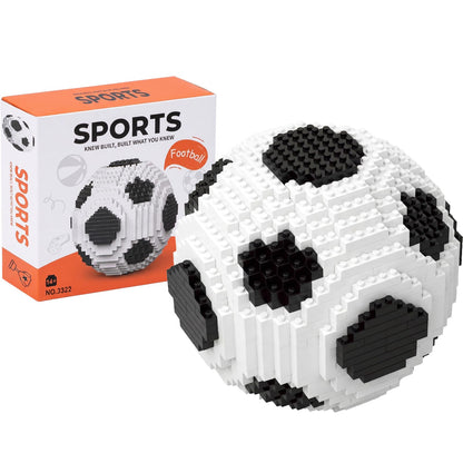 GZGTUU Mini Building Blocks Soccer Ball Set, 850 Pieces Football Puzzle, Suitable for Adults, Creative Display Model Ornament (Black & White)