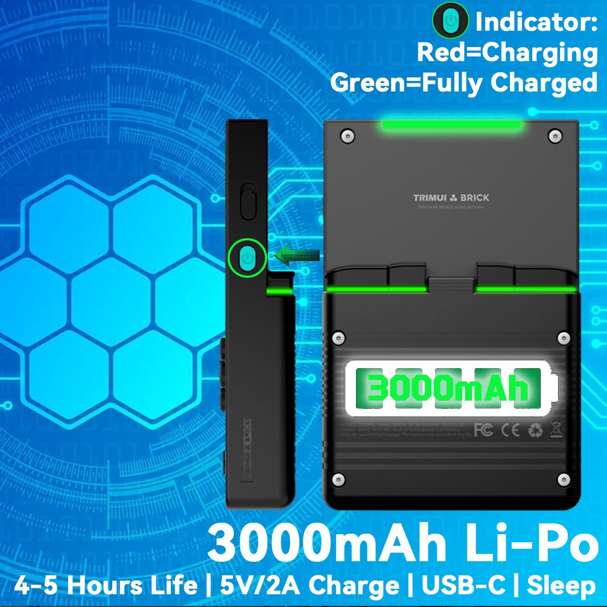 FINGEREVO Trimui Brick Handheld Game Console 3.2-inch 1024 * 768 IPS Screen 3000mAh Trimui-brick Opensource System with Portable Case and Screen
