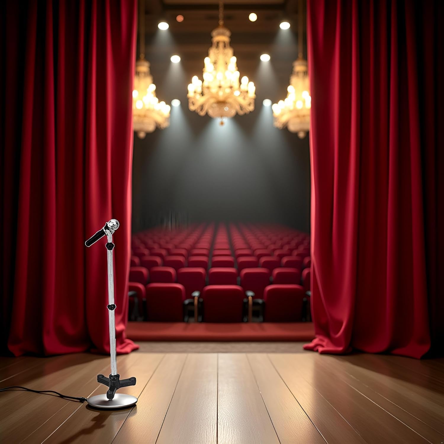 1/12 Dollhouse Miniature Accessories,Metal Microphone with Stand,Music Room Recording Room Studio Decoration