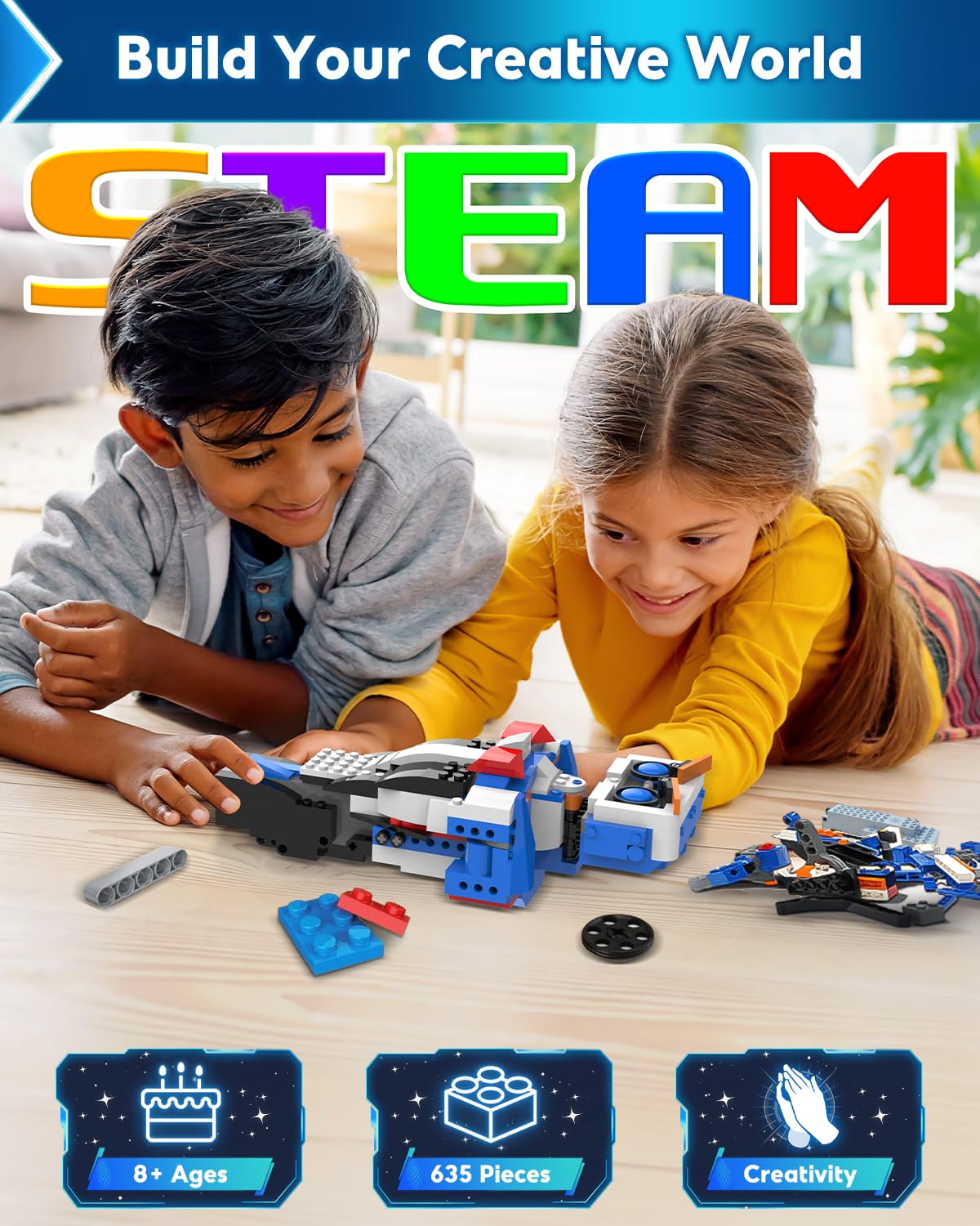 Robot Building Kits for Kids, Stem Toys for Boys Age 8-12, APP & Remote Control Educational Coding Building Sets, Programmable Robot for Kids