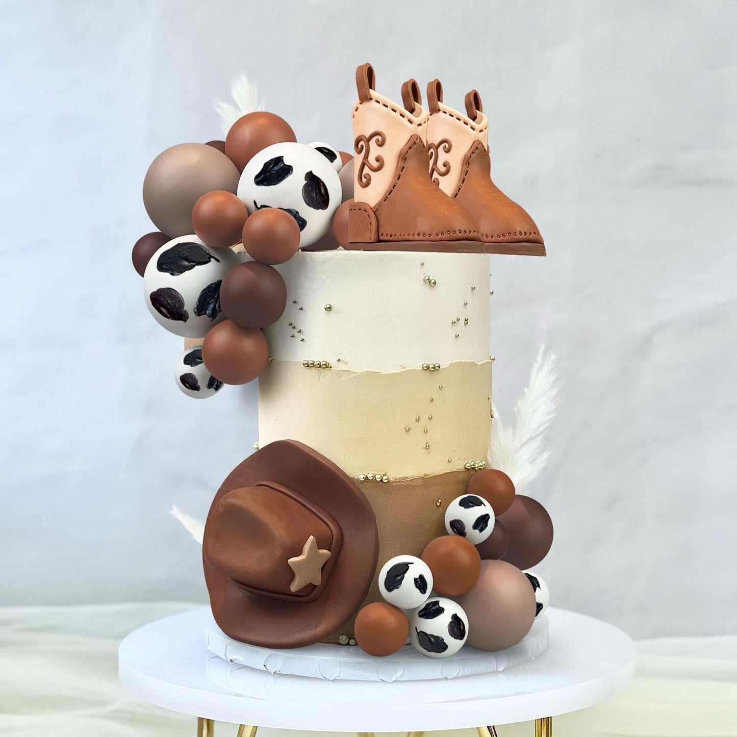 28PCS Cowboy Hat and Boot Cake Toppers Western Theme Decorations