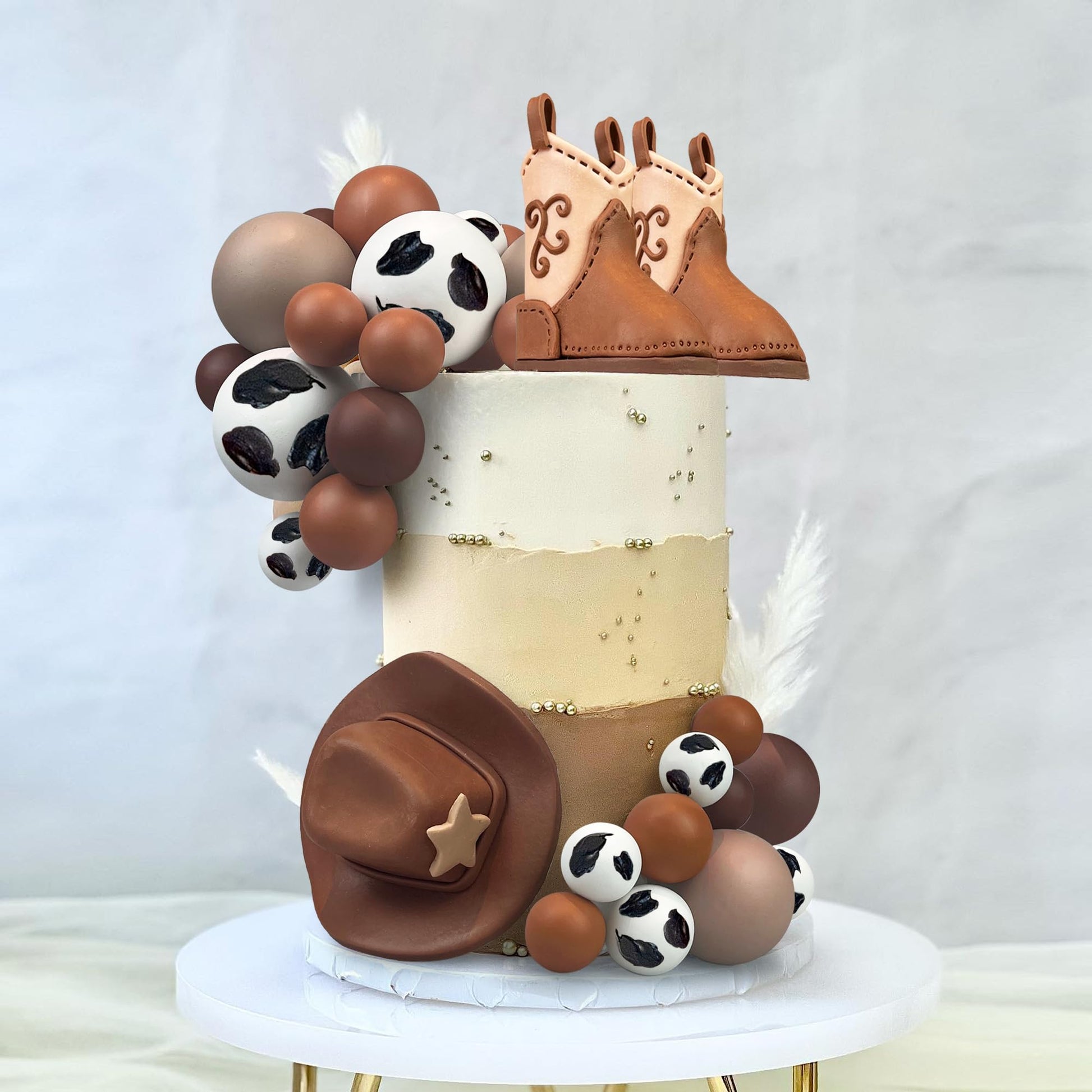 28PCS Cowboy Hat and Boot Cake Toppers Western Theme Decorations