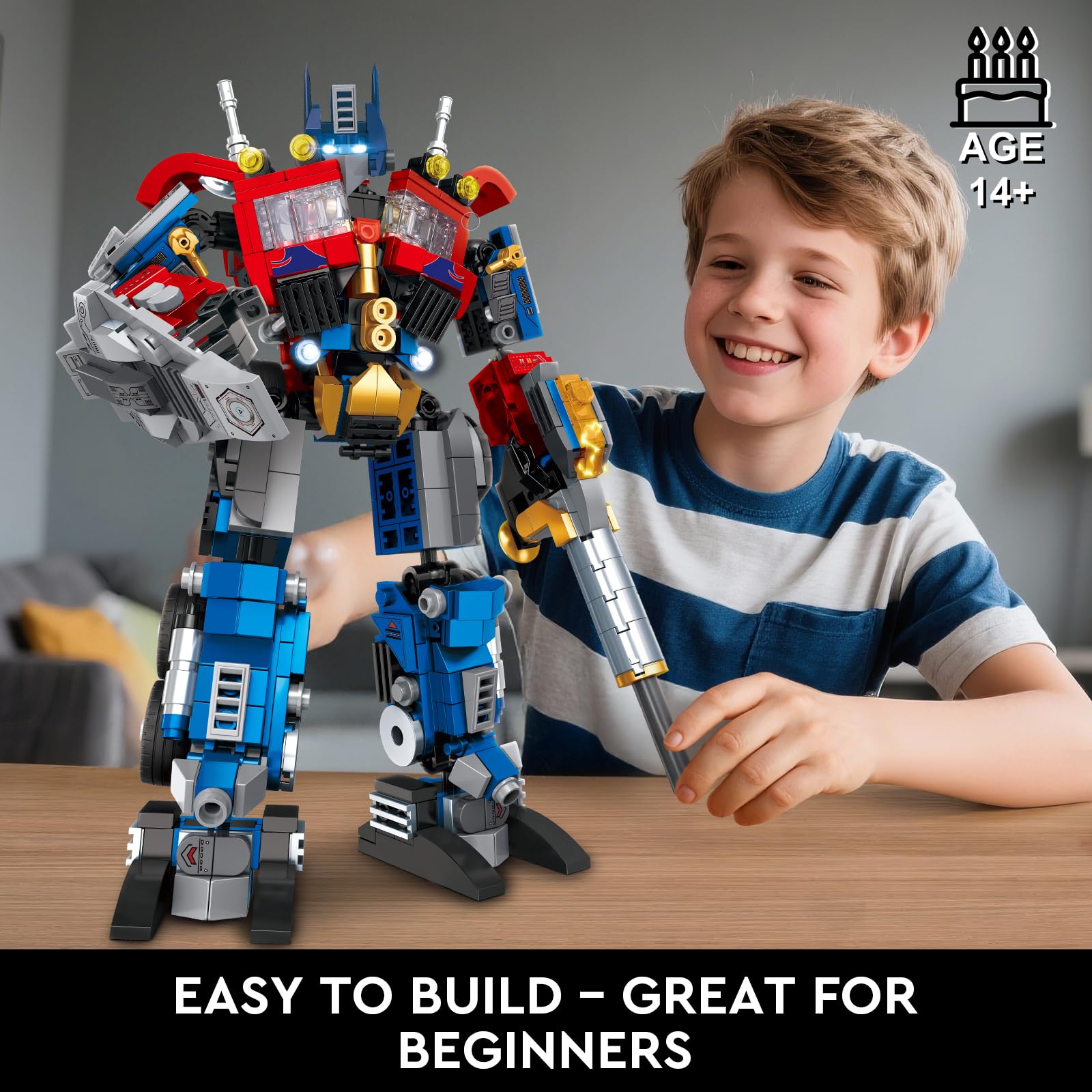 IBLOTIME Transforming Robot Building Sets Easter 8 in 2 Robot Vehicle Models 769 PCS Creative Assembly Display Gift Christmas Birthday Ages 14+