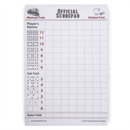 Yellow Mountain Imports 3-Pack Mexican Train and Chicken Foot Dominoes Scorepad - 180 Sheets