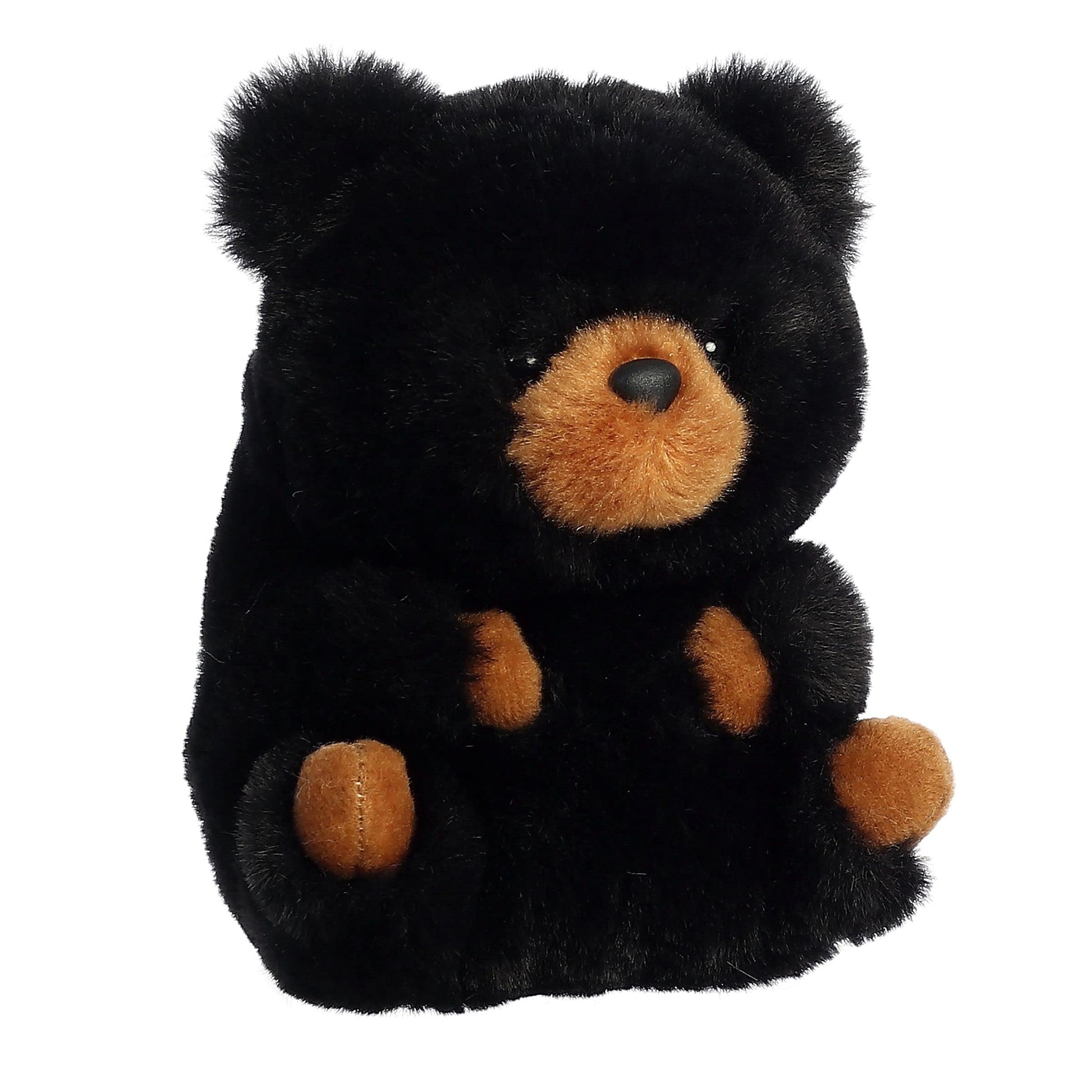 Aurora® Playful Rolly Pet™ Cuddles Black Bear™ Stuffed Animal - Compact Size for On-The-Go Fun - for Adults, Kids, Birthdays, and Anniversaries