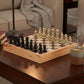 StonKraft - 10" X 10" Chess Board with Wooden Base & Stone Inlaid & Stone Pieces Game Set