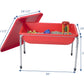Children's Factory Water Table and Lid Set, Red Sensory Table for Kids, 24"