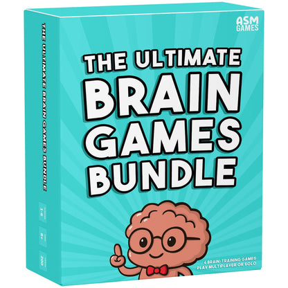 The Ultimate Brain Games Bundle, 4-in-1 Games for Kids and Adults to Improve Brain Function, Including Puzzles, Memory and Word Challenges
