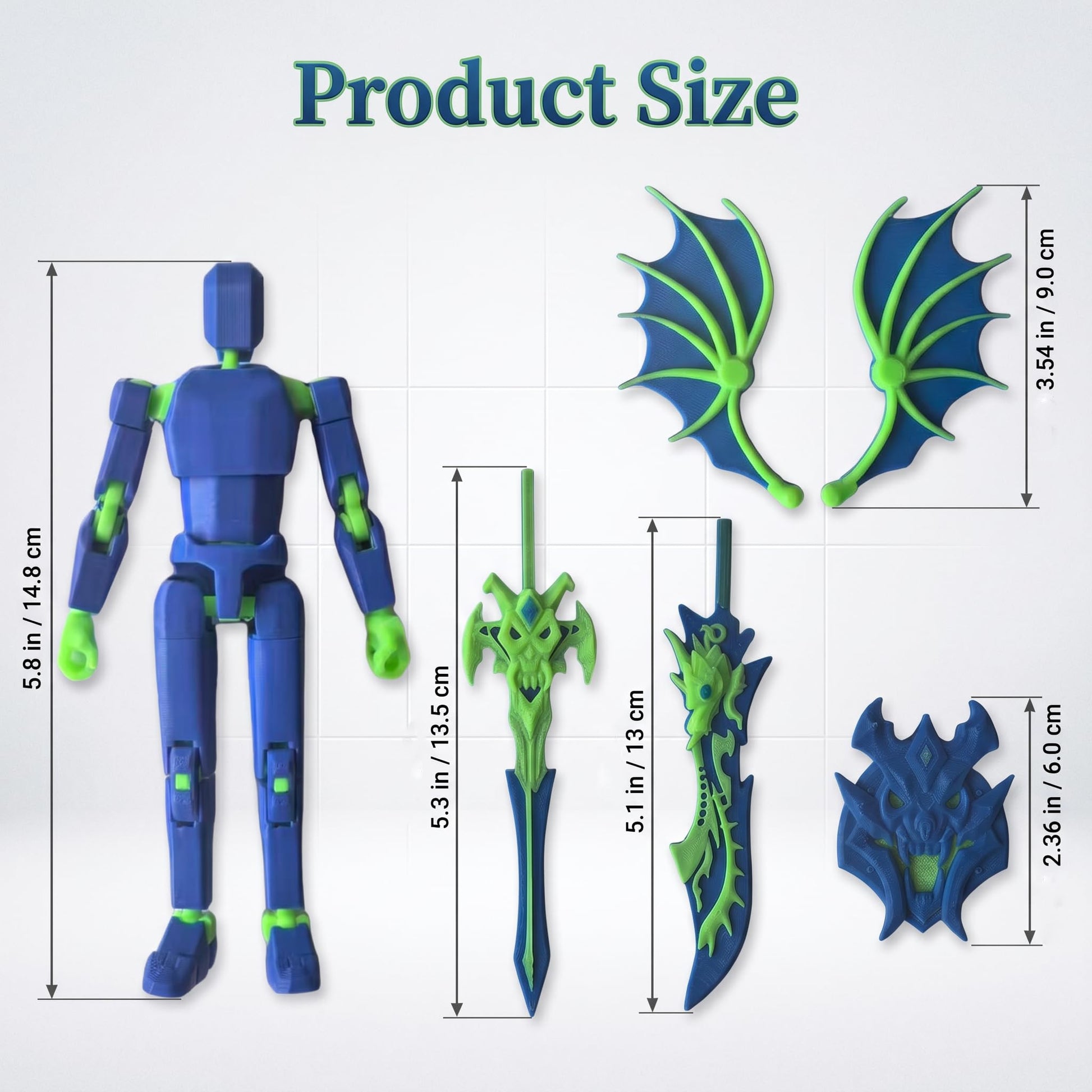BRICKSWAN T13 Action Figure, Already Assembled, Movable Multi-Joints, Blue