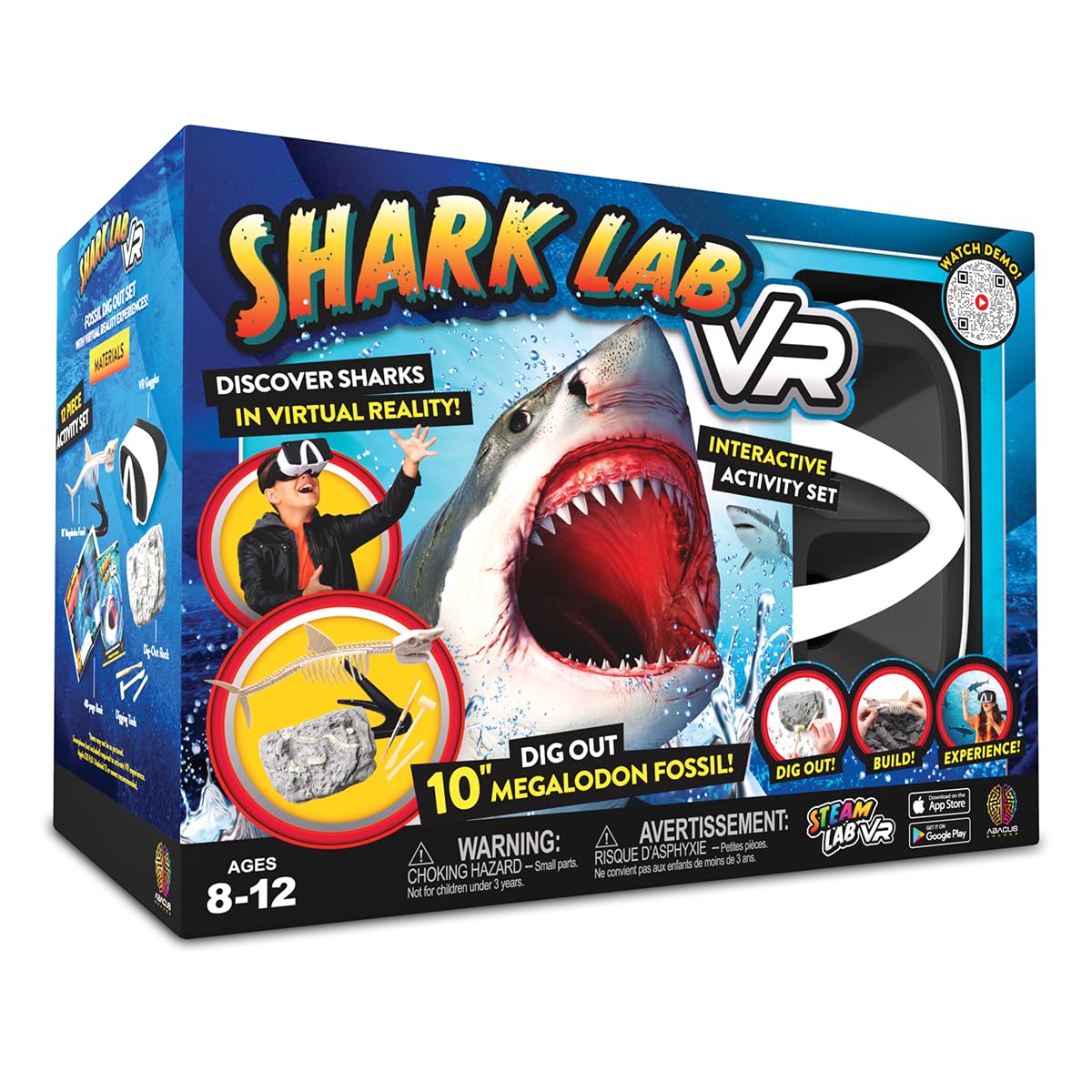 Abacus Brands STEAM Shark Lab VR - Illustrated Interactive VR Book and STEAM Learning Activity Set - for Ages 8 and Up