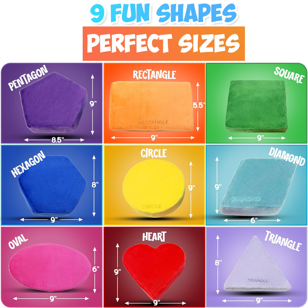 Plush Blocks - The Original Premium Plush Building Block & Shapes for Kids - Certified Safe Foam Blocks in Luxuriously Soft Fabric Covers (Classic