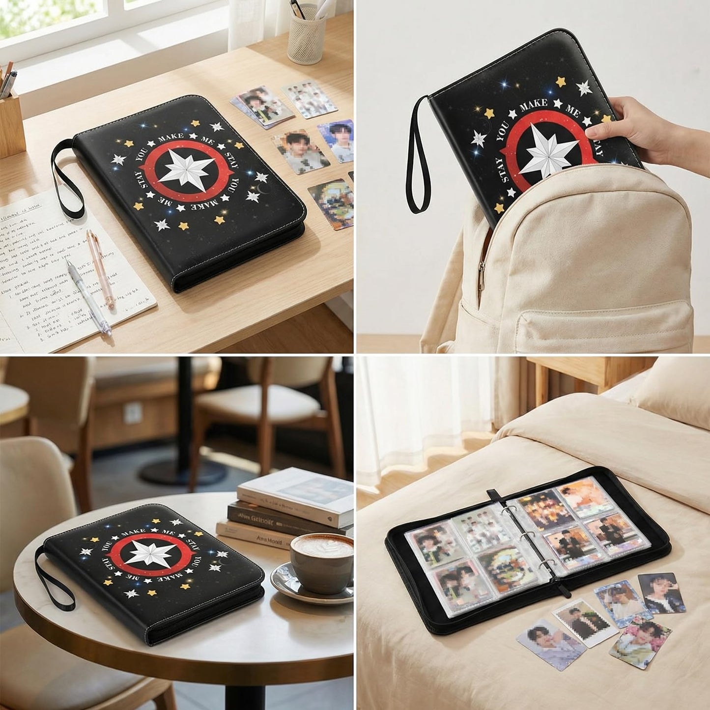 Stray Merch Card Binder for 400 Lomo Cards, Zip Card Album with Wrist Strap, Stray Photo Card Holder, Stray Gifts and Stray Merchandise