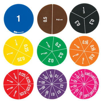 EAI Education Double-Sided Fraction/Decimal Circles - Set of 51