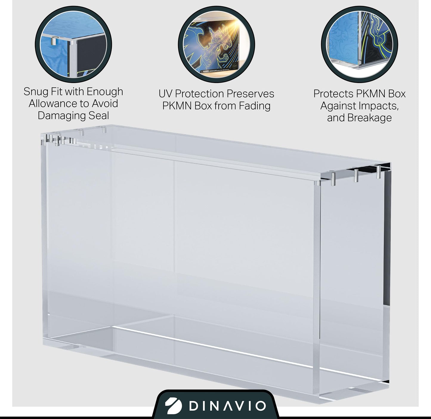 Dinavio Crafthouse Acrylic Display Case for Mega CHARZRD X ex Ultra-Premium Collection UPC and 151 UPC - Magnetic Lid 8+5mm Acrylic with N52 Magnets