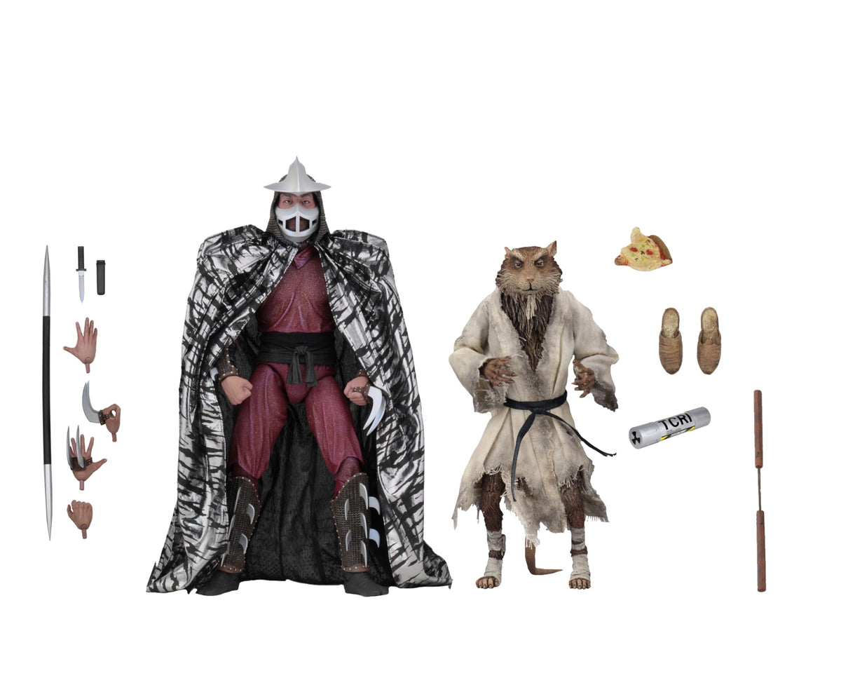 NECA - Teenage Mutant Ninja Turtles (1990 Movie) -7” Scale-Action Figure - Splinter and Shredder 2 Pack