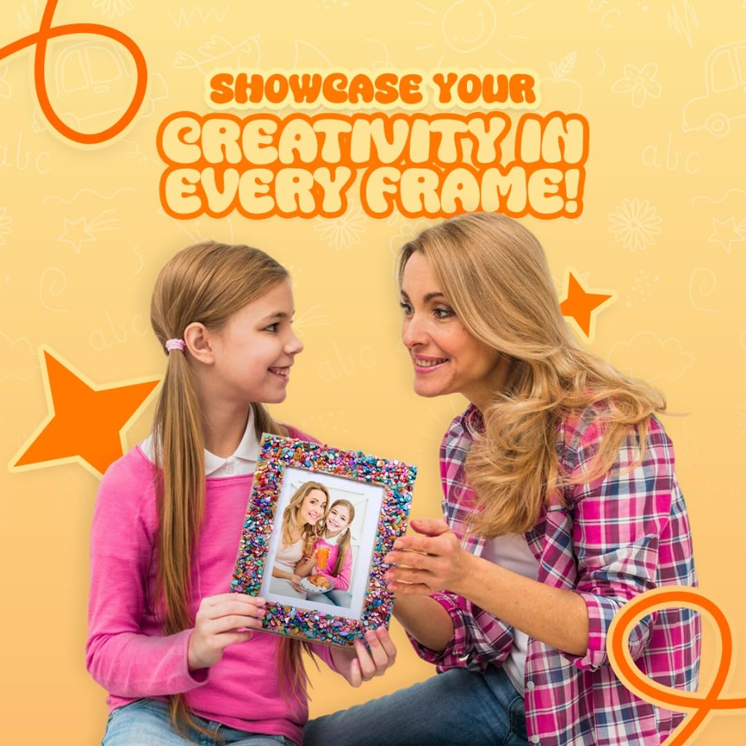 Playbees Kids Picture Frame Mosaic Craft Kit Craft DIY Arts & Crafts for Kids Frame Kit Great Birthday Gifts for 3 4 5 6 7 8 9 10 11 12 Year Old