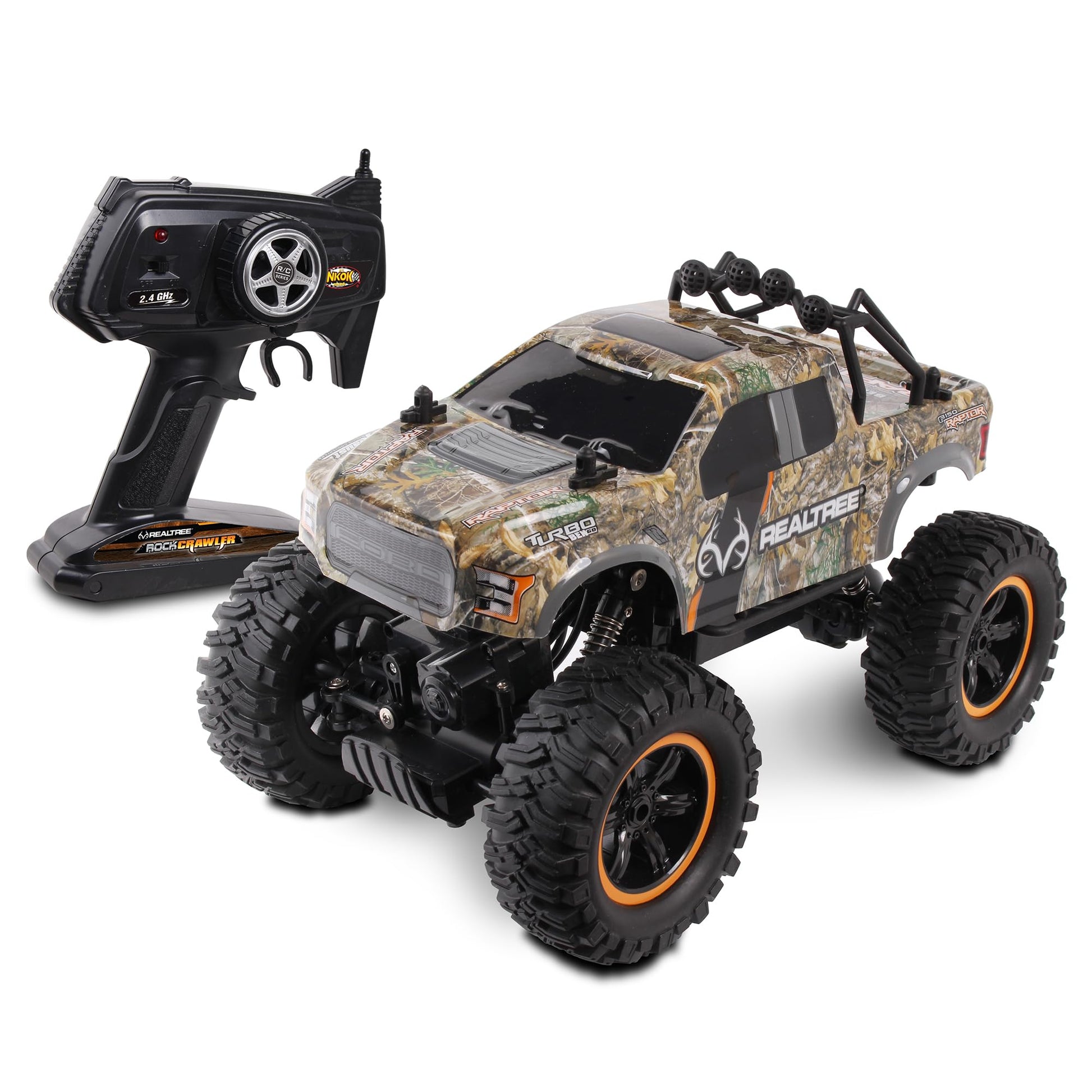 NKOK Realtree 4x4 Off Road Rock Crawler 2.4GHz 1/14 Scale R/C (RTR) Ford F-150 Raptor, Batteries and Charger Included, Rugged Body is Ready to Climb