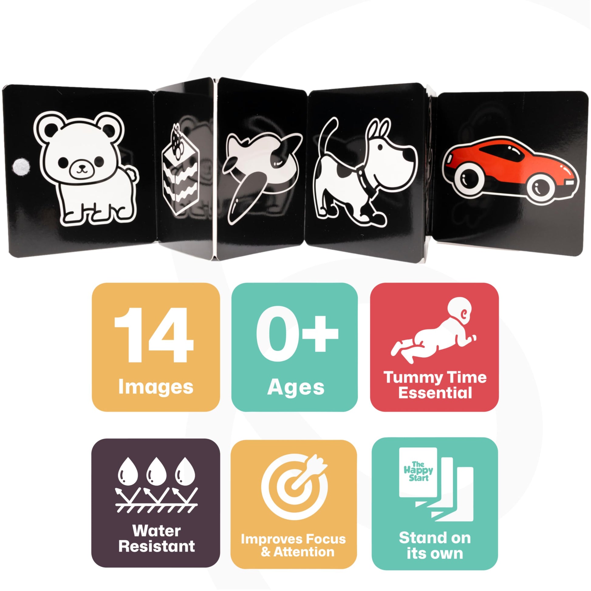 Happy Start Award-Winning High Contrast Board Book for Newborns Tummy Time
