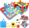 AKEYDIY Inflatable Water Slide Bounce House for Big Kids 3-12, Obstacle Course with Tunnel & Slide, Large Splash Pool, Water Cannon, Blow Up Water
