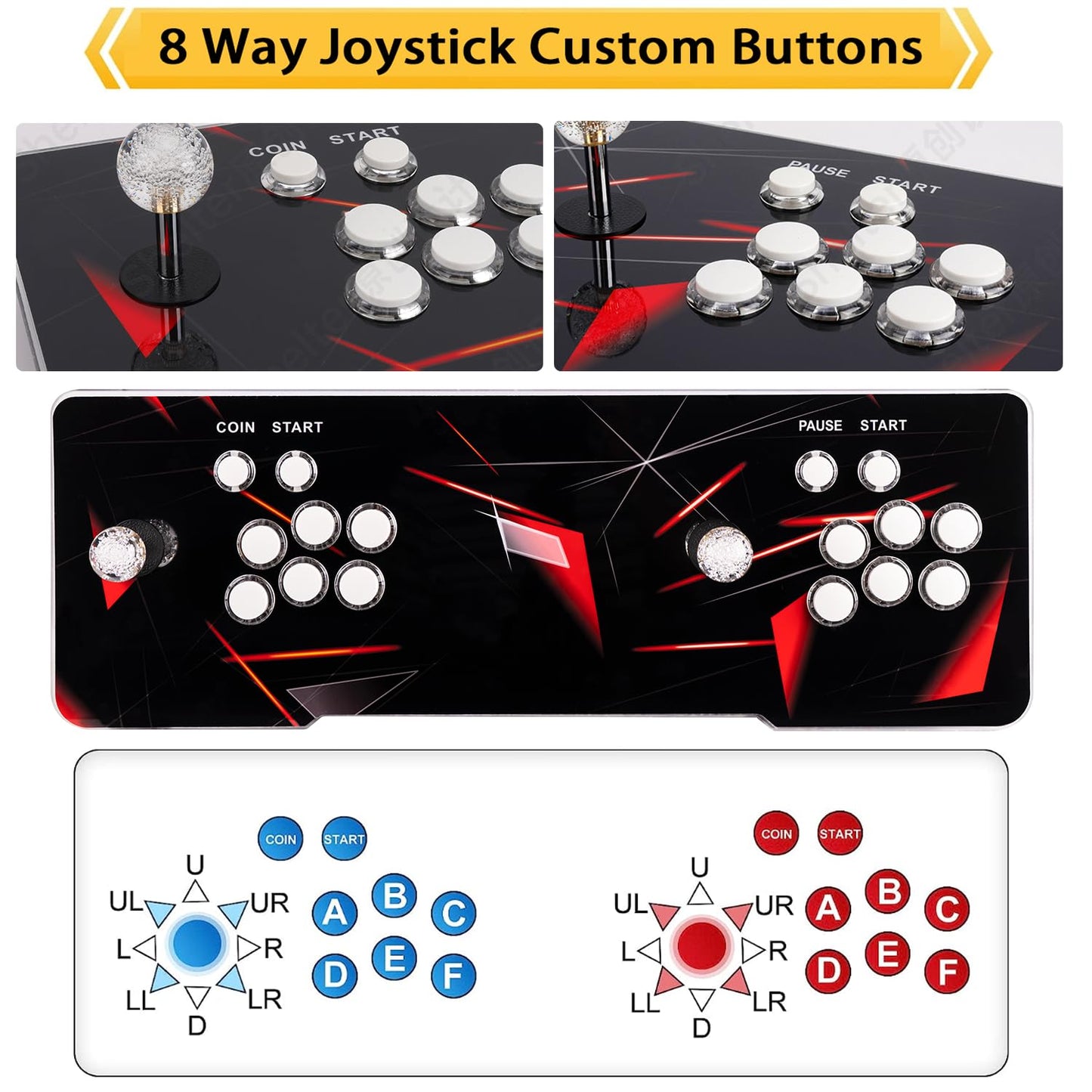 TOJASDN ? 35000 Games in 1 ? 70S Pandoras Box Arcade Game Console Retro Game Machine for Home PC & TV, 2-4 Players, 1280X720, Support 3D