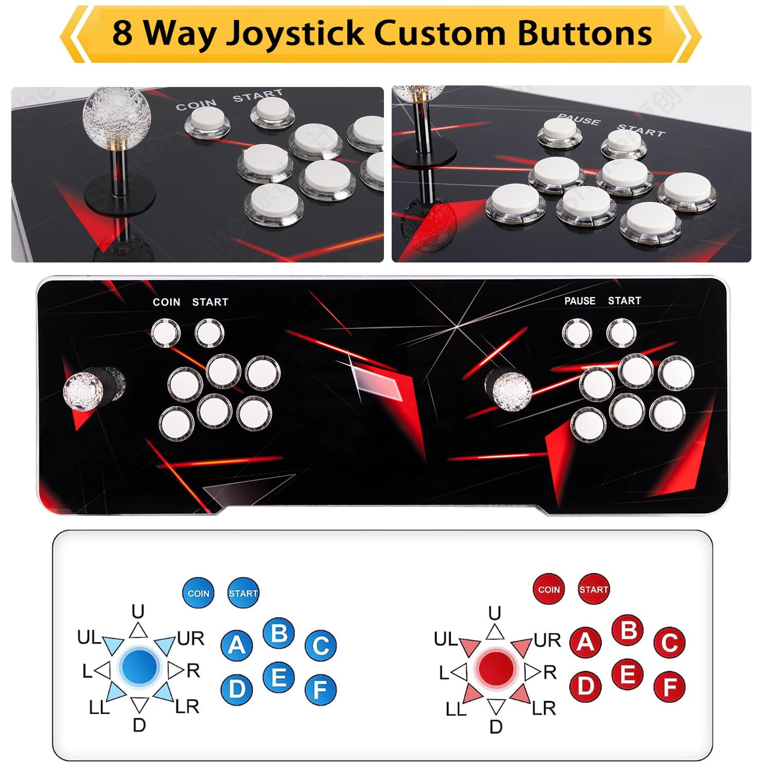 TOJASDN ? 35000 Games in 1 ? 70S Pandoras Box Arcade Game Console Retro Game Machine for Home PC & TV, 2-4 Players, 1280X720, Support 3D