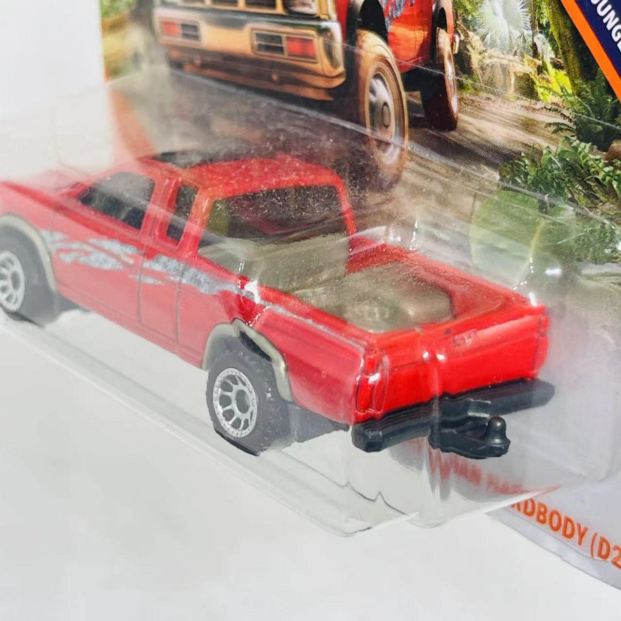 Matchbox Truck, Nissan Hardbody Pickup Truck, Red, Jungle-themed, 1995, 36M+