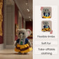 OLEOCA Family Gray Elephant Figures - Set of 3 Collectible Flocked Mini Dolls with Removable Clothes, Miniature Dollhouse Pretend Play Figures for