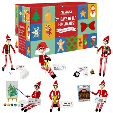 Elf Kit 24 Days of Christmas 2025 Countdown to Christmas with Elf Decorations Accessories & Elf Adventures Starter Kit Boy & Girl (Elf Doll NOT