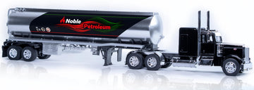 NewRay Replica Peterbilt 379, 1:32 Scale Diecast Trucks Noble Petroleum Oil Tanker Truck - Semi Truck Toy with Trailer -18 Wheeler Toy with Trailer