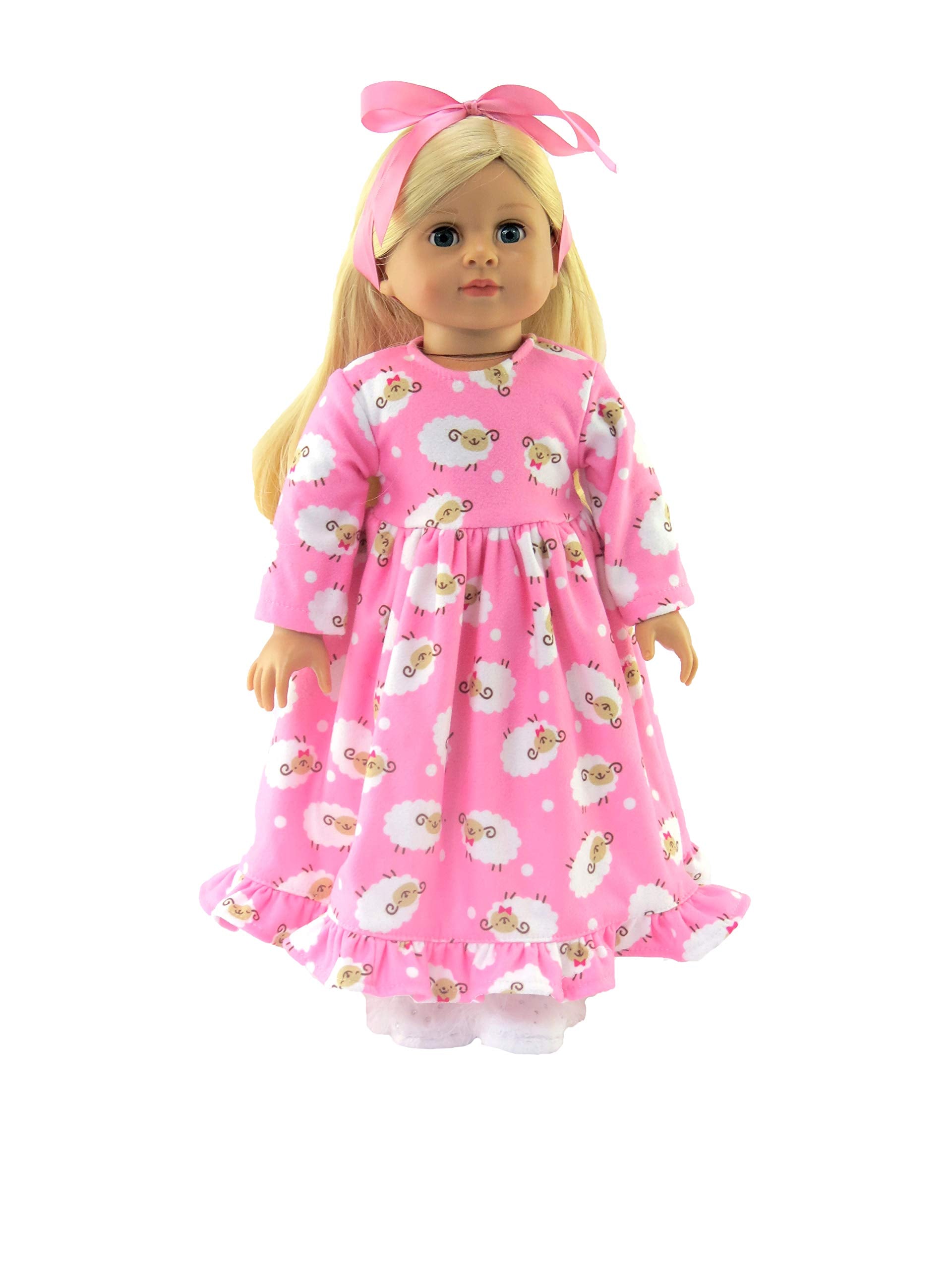 American Fashion World Pink Lamb Nightgown Pajamas for 18-Inch Dolls | Premium Quality & Trendy Design