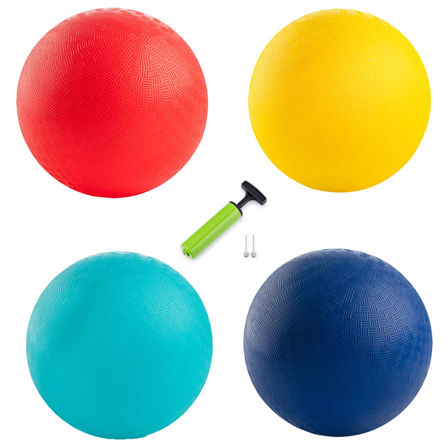 New Bounce Playground Balls for Kids, Set of 4, 8.5", Rubber Bouncing Balls