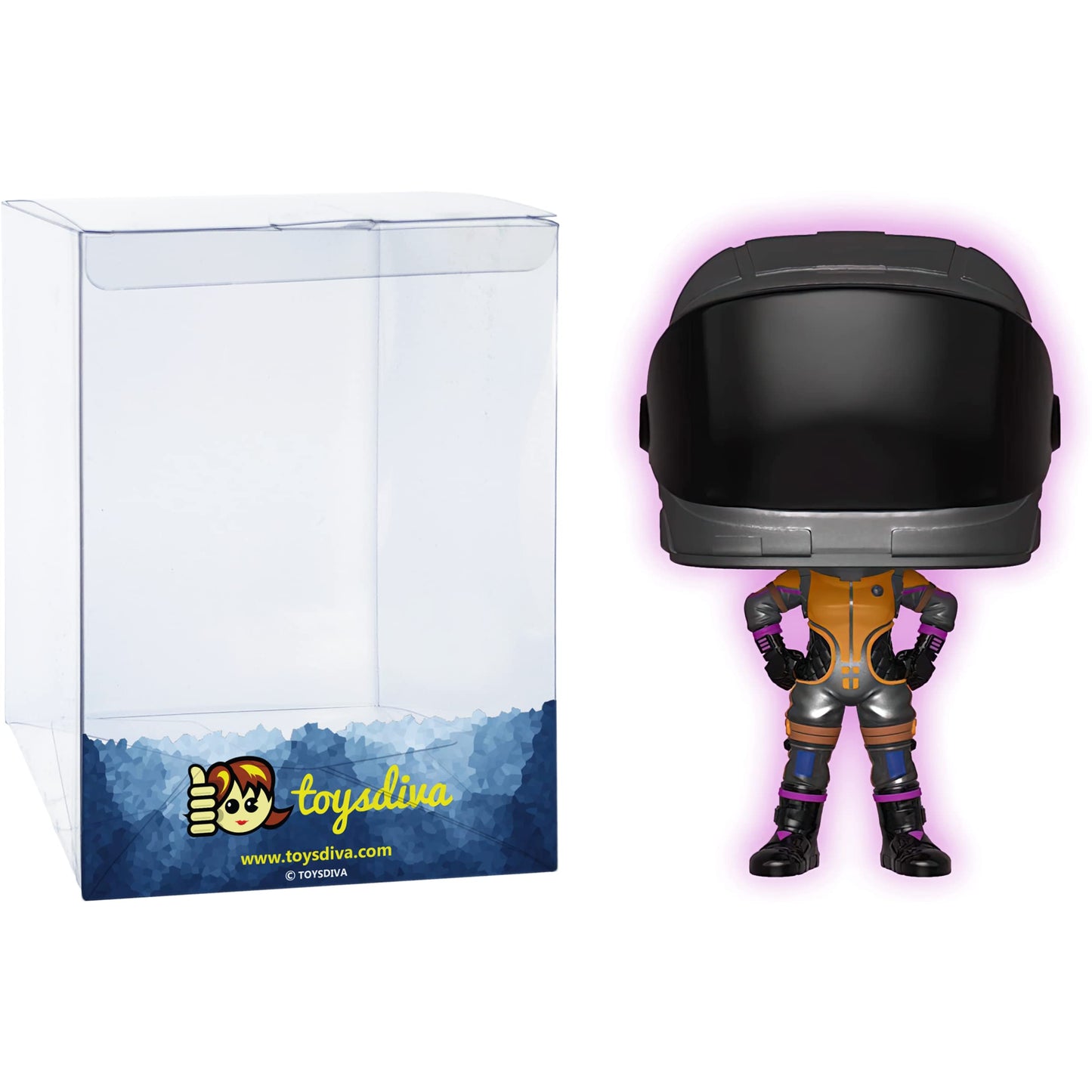 Funko Dark Vanguard [Glow-in-Dark]: P o p ! Games Vinyl Figurine Bundle with 1 Compatible 'ToysDiva' Graphic Protector (464-36914 - B)