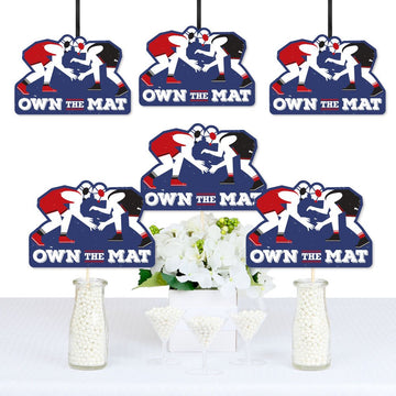 Big Dot of Happiness Own the Mat - Wrestling - Decorations DIY Birthday Party or Wrestler Party Essentials - Set of 20