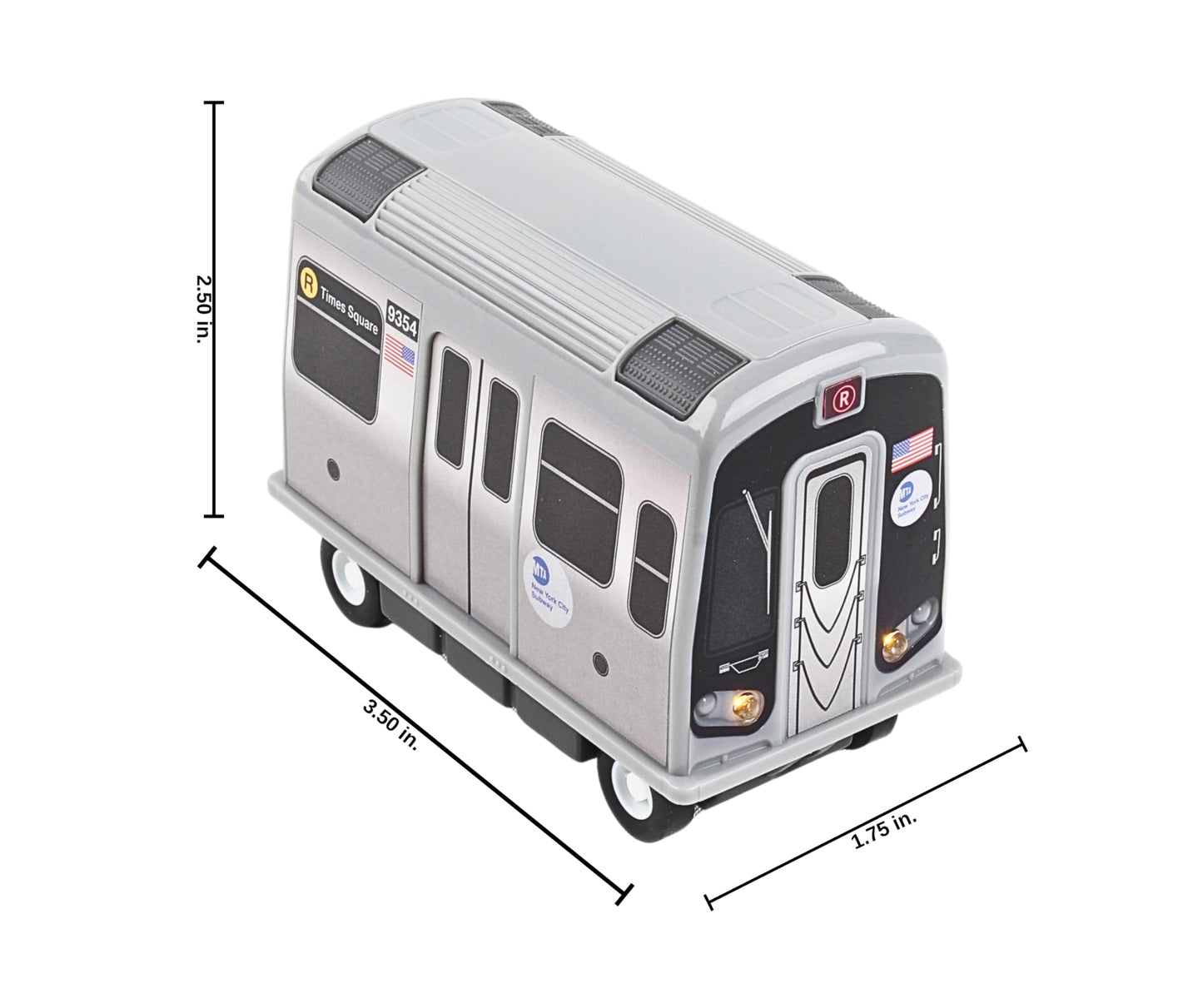 Daron MTA Subway Pullback Toy w/ Light & Sound TT3501 Grey