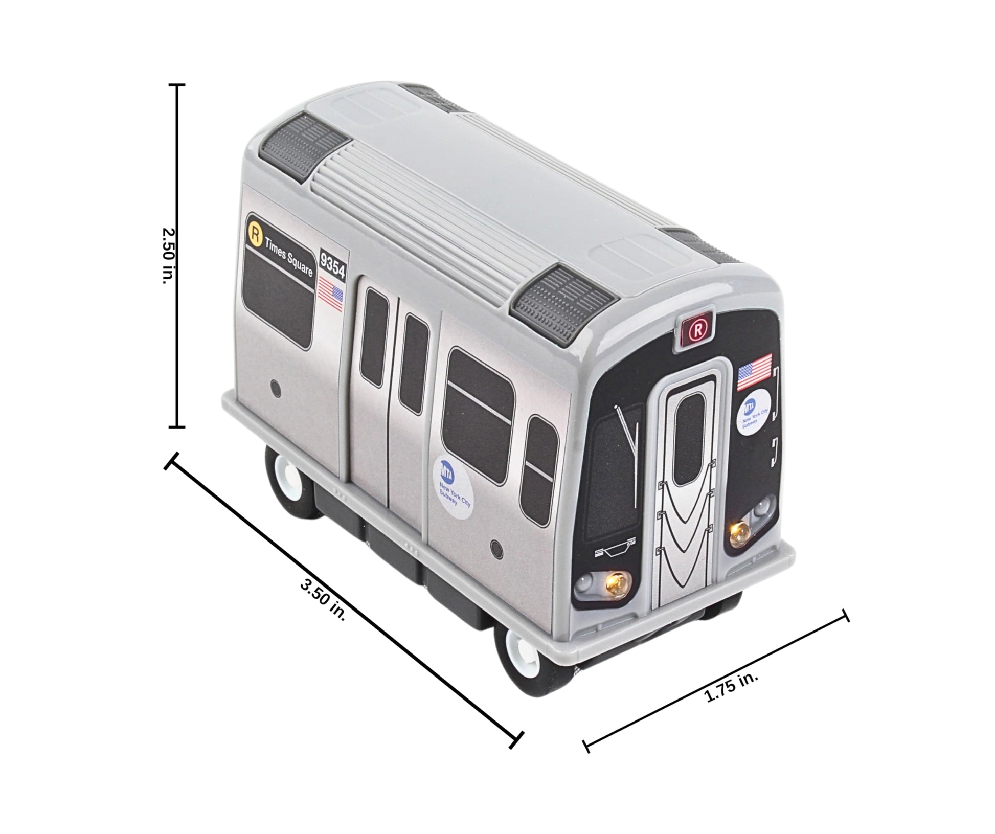 Daron MTA Subway Pullback Toy w/ Light & Sound TT3501 Grey