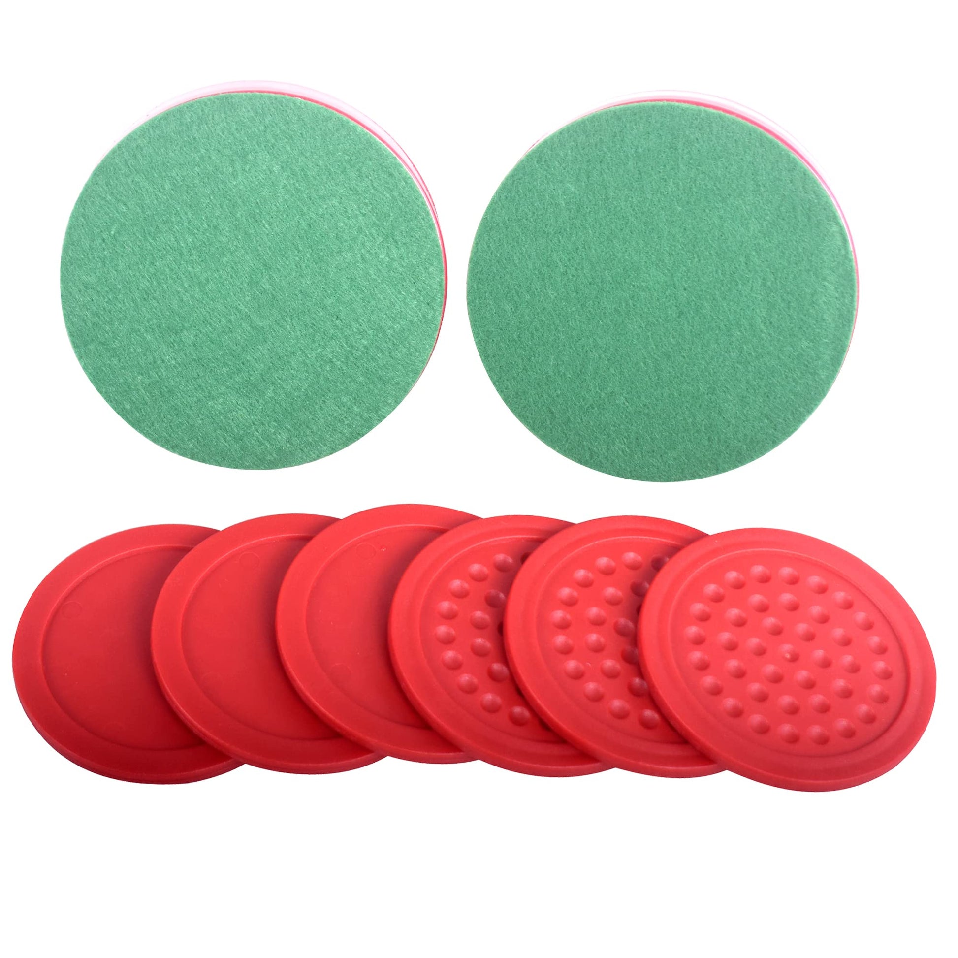 Plastic Air Hockey Strikers/Pushers, 2 PCS 4" Plastic Air Hockey Pushers and 6 PCS 2.875" Pucks Replacement for Game Tables Goalies Equipment