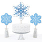 Big Dot of Happiness Blue Snowflakes - Winter Holiday Party Centerpiece Sticks - Table Toppers - Set of 15
