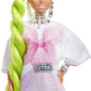 Barbie Extra Doll &Accessories with Neon Green Hair, Feather Boa & Pet Parrot
