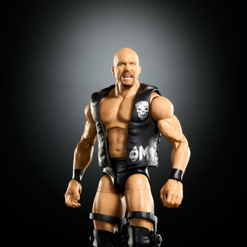 Mattel WWE Elite Action Figure & Accessories, Greatest Hits 2025 Set, 6-inch Collectible “Stone Cold” Steve Austin with 25 Articulation Points