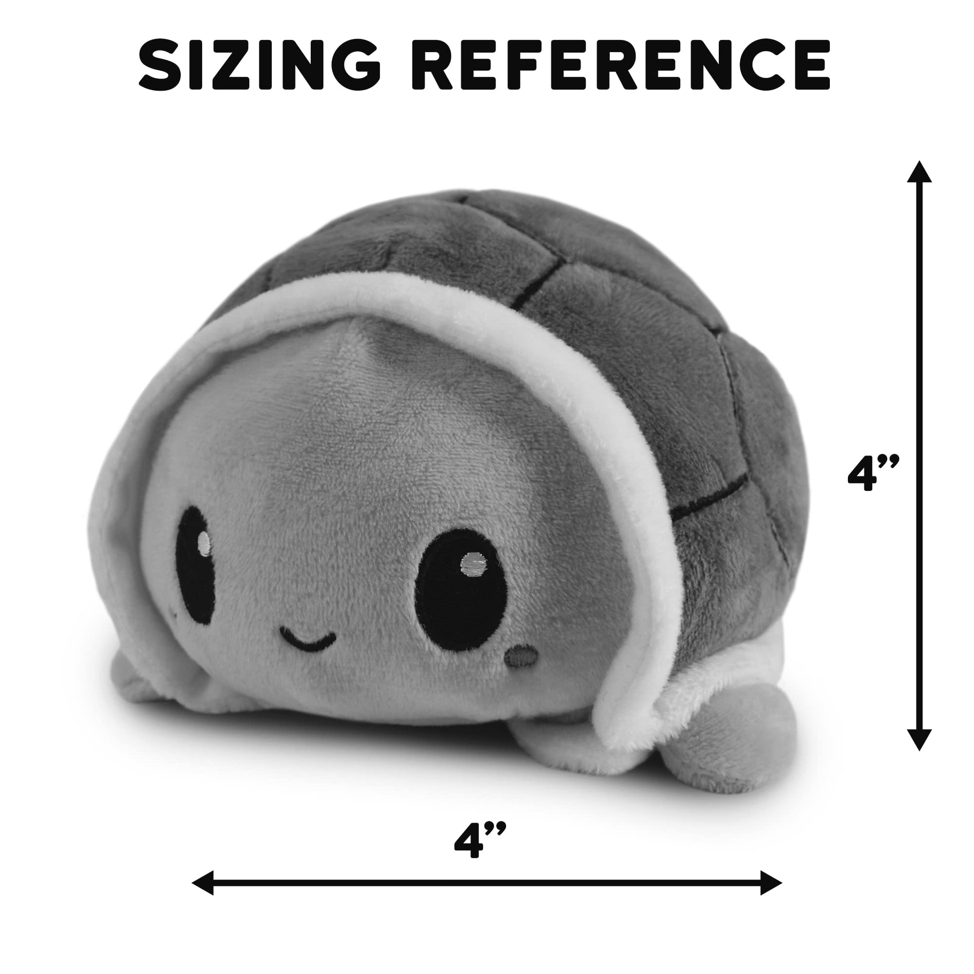 TeeTurtle Reversible Turtle Plushie 4-Inch Green Two-Sided Flip Plush Toy with Embroidered Details - Cute Mini Collectible Plush for Kids, Teens,
