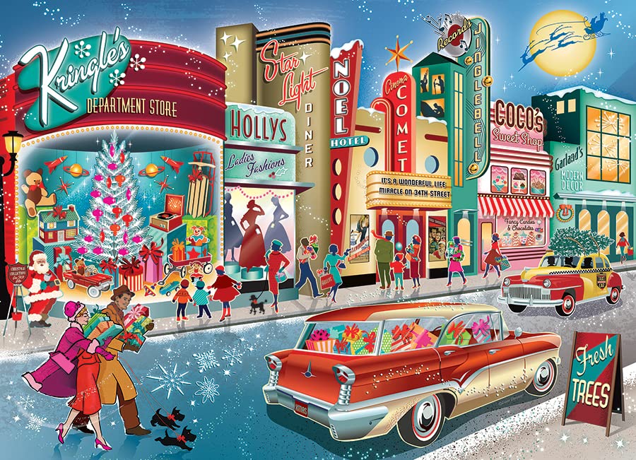 Cobble Hill 1000 Piece Puzzle - Vintage Main Street - Sample Poster Included