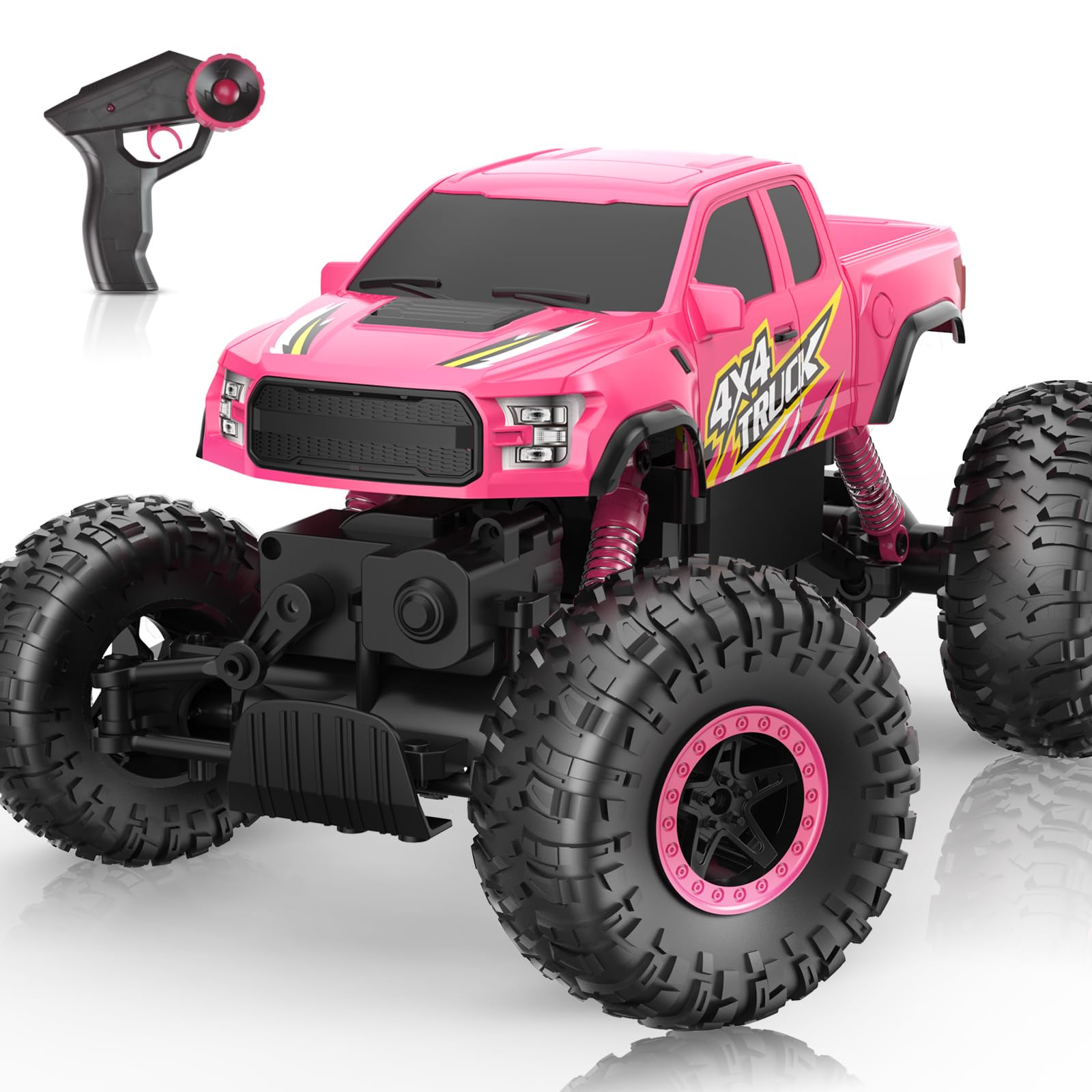Double E Pink Monster Truck Remote Control Car for Girls