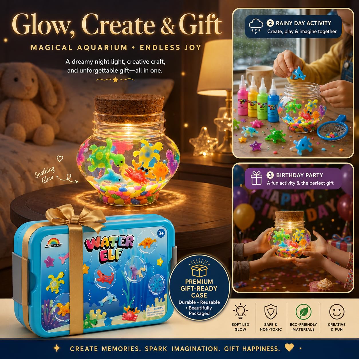 AGENTLAN Magic Water Elf,DIY Squishy Maker Kit,Water Sensory Toys for Kids
