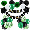 Rabbmall Birthday Decorations for Men Green and Black Party Decor Supplies Including Happy Birthday Banner Confetti Latex Balloon Foil Balloon