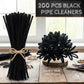 Black Pipe Cleaners 200 Pieces Chenille Stems for DIY Art Decorations Creative Craft (6 mm x 12 Inch)