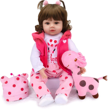 CHAREX Realistic Baby Doll - Reborn Baby Dolls Girl 18 inch Lifelike Newborn Baby Real Life Baby Dolls Reborn Toddler with Full Set Accessories