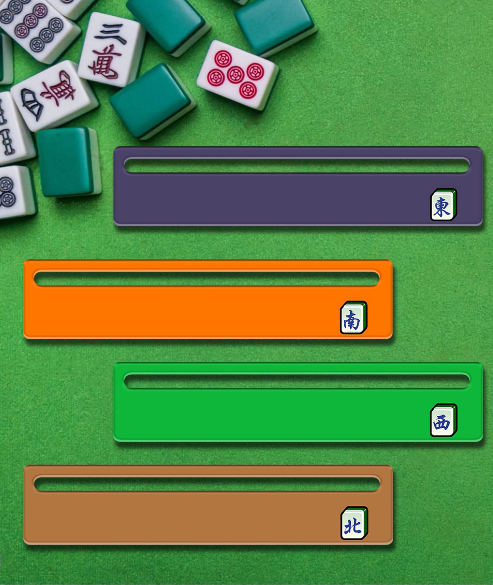 czzwak 4PC Mahjong Card Line Finder Strips - Bright Acrylic Strategy Tool for Beginners | Travel, Parties, Game Nights | Rules Helper & Accessories